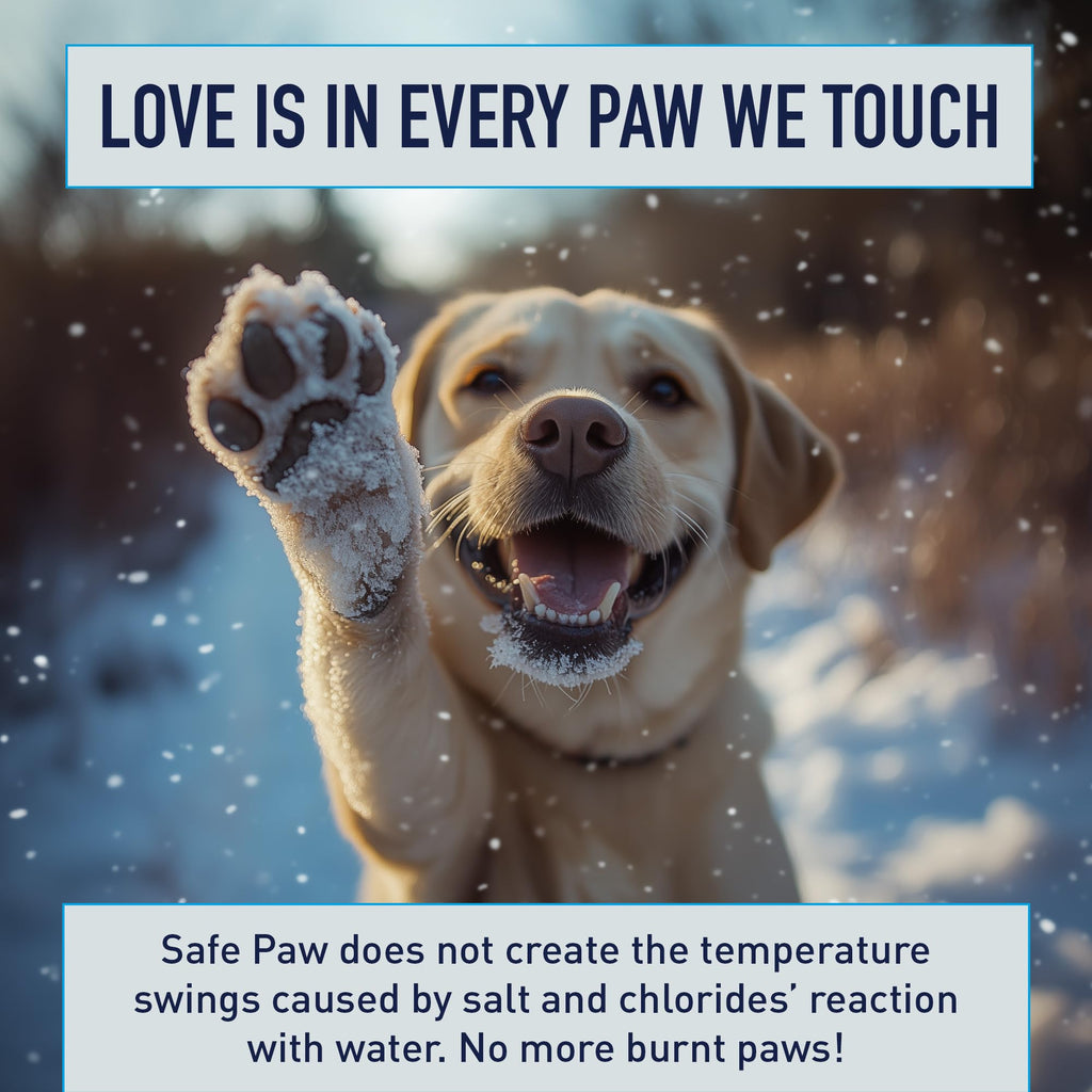 Safe Paw, Dog/Child/Plant Pet Safe Ice Melt with Traction Agent,100% Salt-Free/Chloride-Free, Non-Toxic, Fast Acting, Lasts 3X Longer