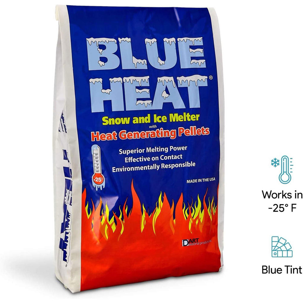 Blue Heat 2 Pack Ice Melt Pellets, Calcium Blend Deicer Snow Melter for Driveway, 20 Lb - Pet-Friendly Winter Relief with Magnesium, Calcium, and Sodium Formula, BH20
