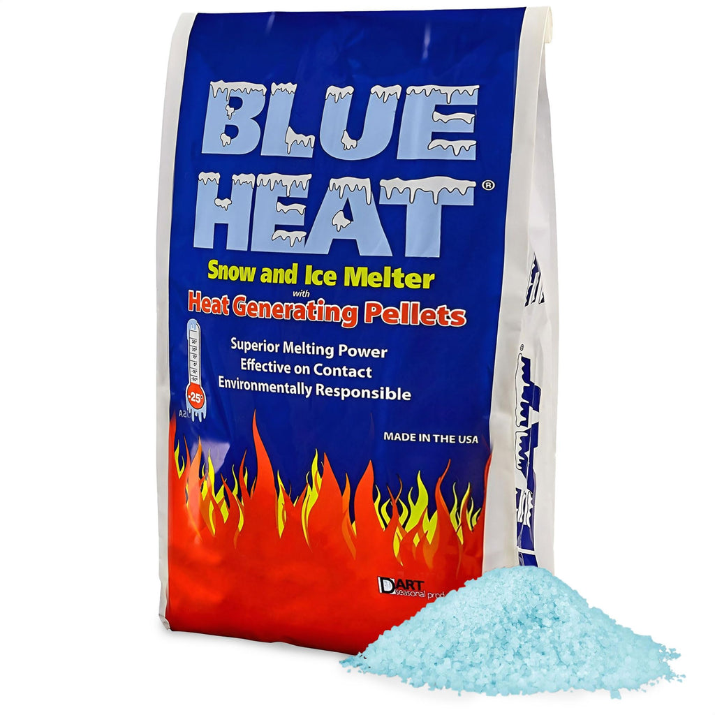 Blue Heat 2 Pack Ice Melt Pellets, Calcium Blend Deicer Snow Melter for Driveway, 20 Lb - Pet-Friendly Winter Relief with Magnesium, Calcium, and Sodium Formula, BH20