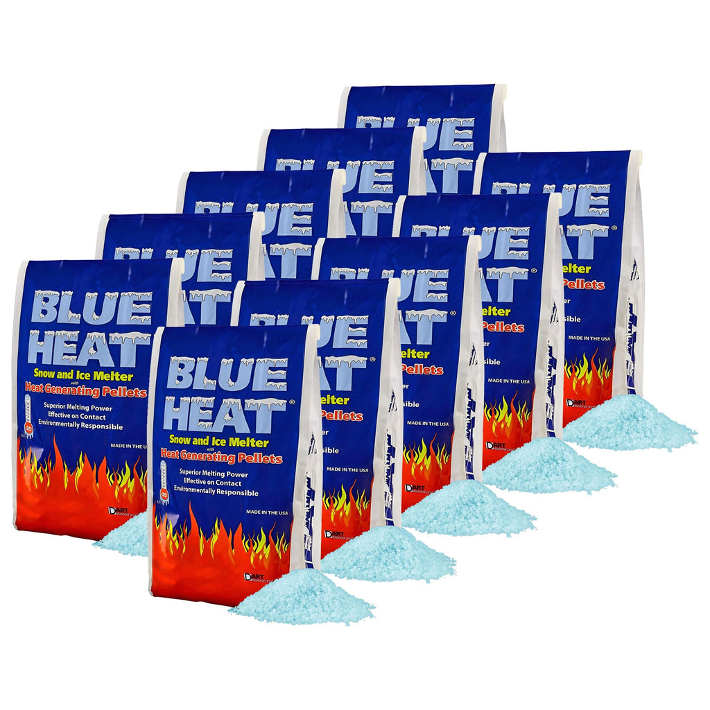 Blue Heat 5 Pack Ice Melt Pellets, Calcium Blend Deicer Snow Melter for Driveway, 20 Lb - Pet-Friendly Winter Relief with Magnesium, Calcium, and Sodium Formula, BH20