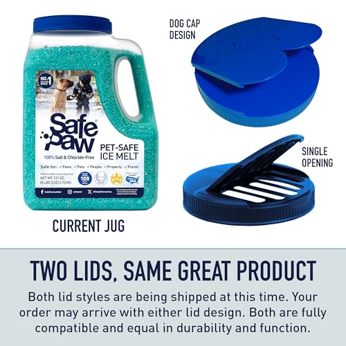 Safe Paw, Dog/Child/Plant Pet Safe Ice Melt with Traction Agent,100% Salt-Free/Chloride-Free, Non-Toxic, Fast Acting, Lasts 3X Longer