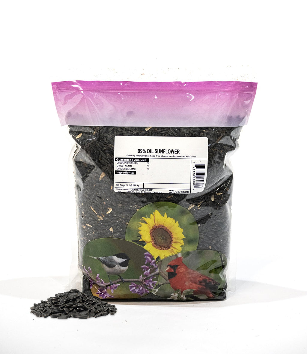 99% Sunflower Wild Bird Seed – 5 lb High Oil Black Oil Sunflower Seed
