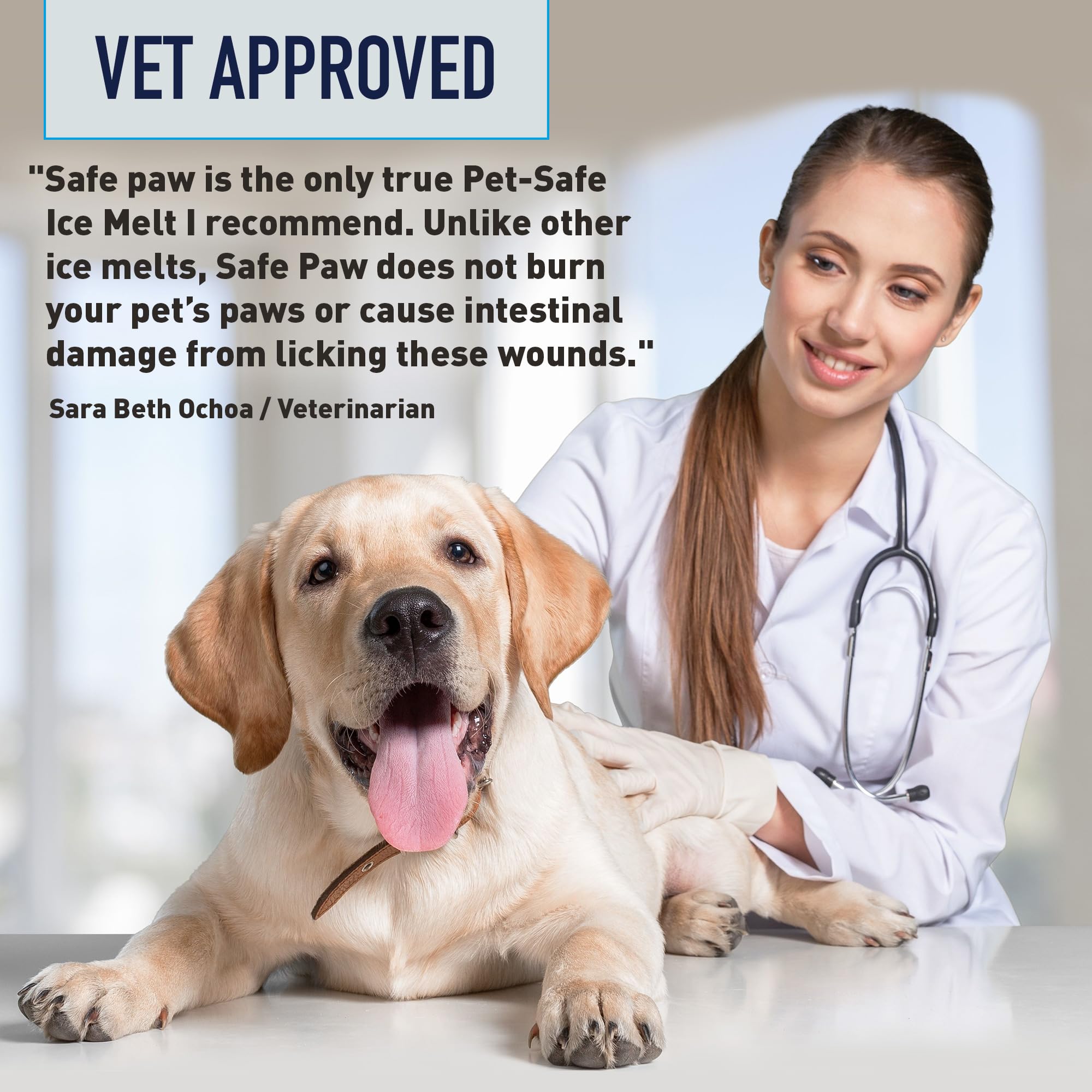 Safe Paw, Dog/Child/Plant Pet Safe Ice Melt with Traction Agent,100% Salt-Free/Chloride-Free, Non-Toxic, Fast Acting, Lasts 3X Longer