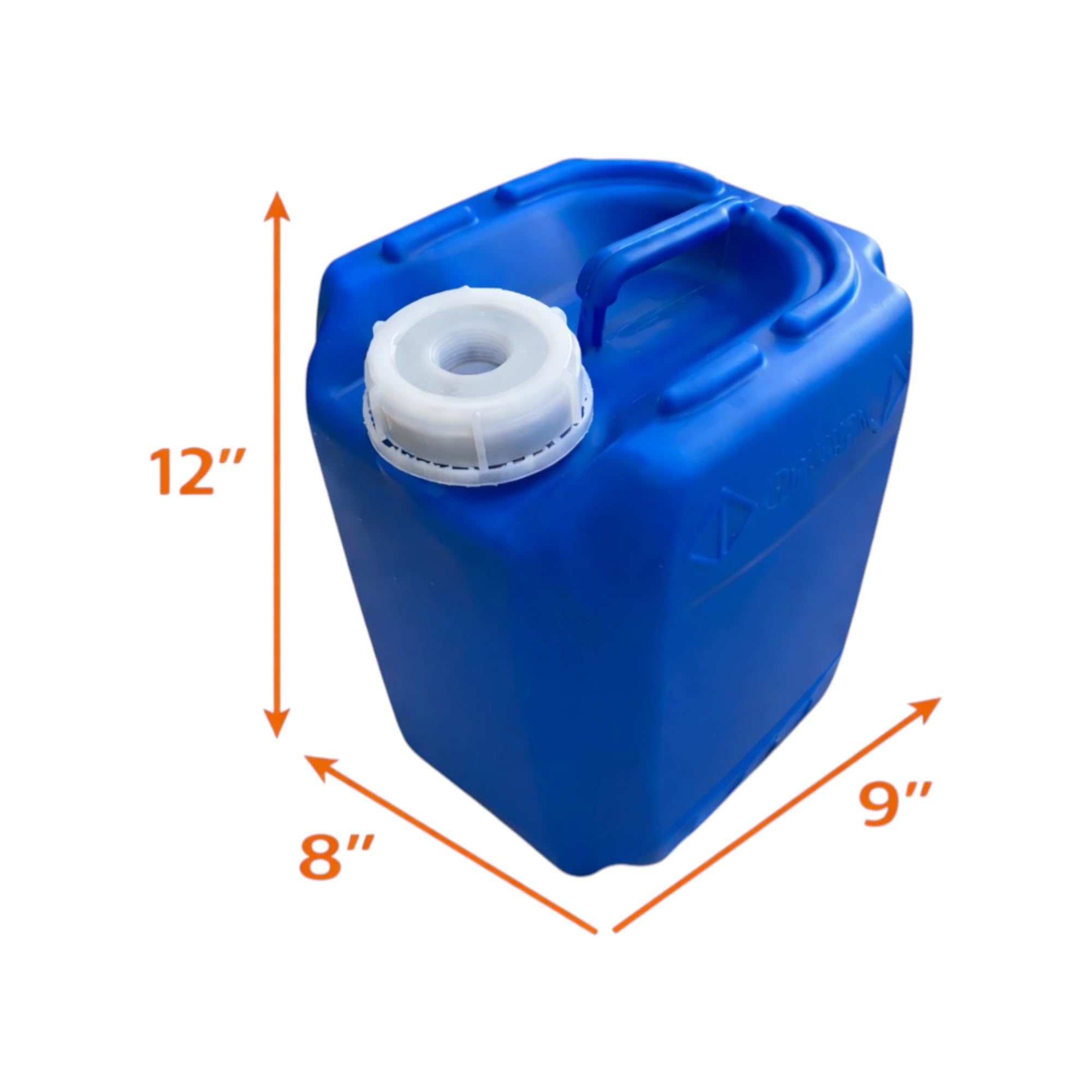 TriceEssentials 2.5 Gallon / 10L BPA-Free Water Jug with 70mm Screw Cap, Stackable Rectangular Carboy, Food-Grade HDPE for Liquid Storage & Mixing