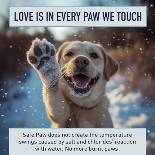 Safe Paw, Dog/Child/Plant Pet Safe Ice Melt with Traction Agent,100% Salt-Free/Chloride-Free, Non-Toxic, Fast Acting, Lasts 3X Longer