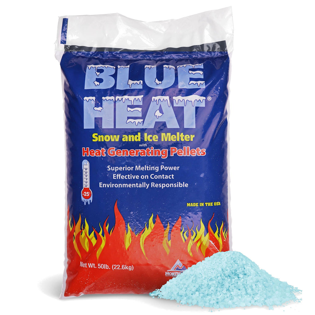 Blue Heat 3 Pack Ice Melt Pellets, Calcium Blend Deicer Snow Melter for Driveway, 50 Lb - Pet-Friendly Winter Relief with Magnesium, Calcium, and Sodium Formula, BH50