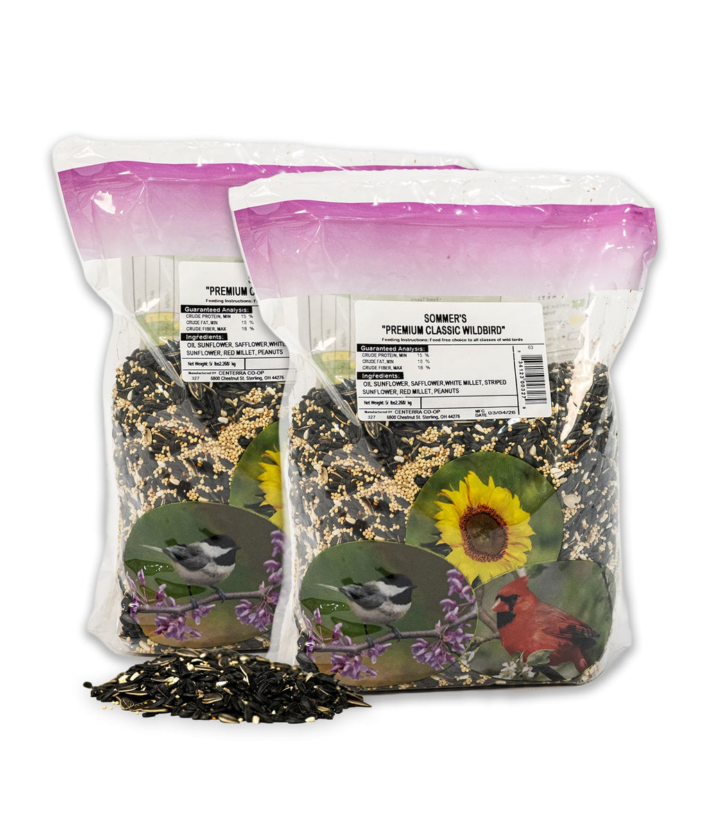 Premium Classic Wild Bird Seed – 2 Pack (5 lb Bags) High Sunflower Backyard Bird Feeder Blend