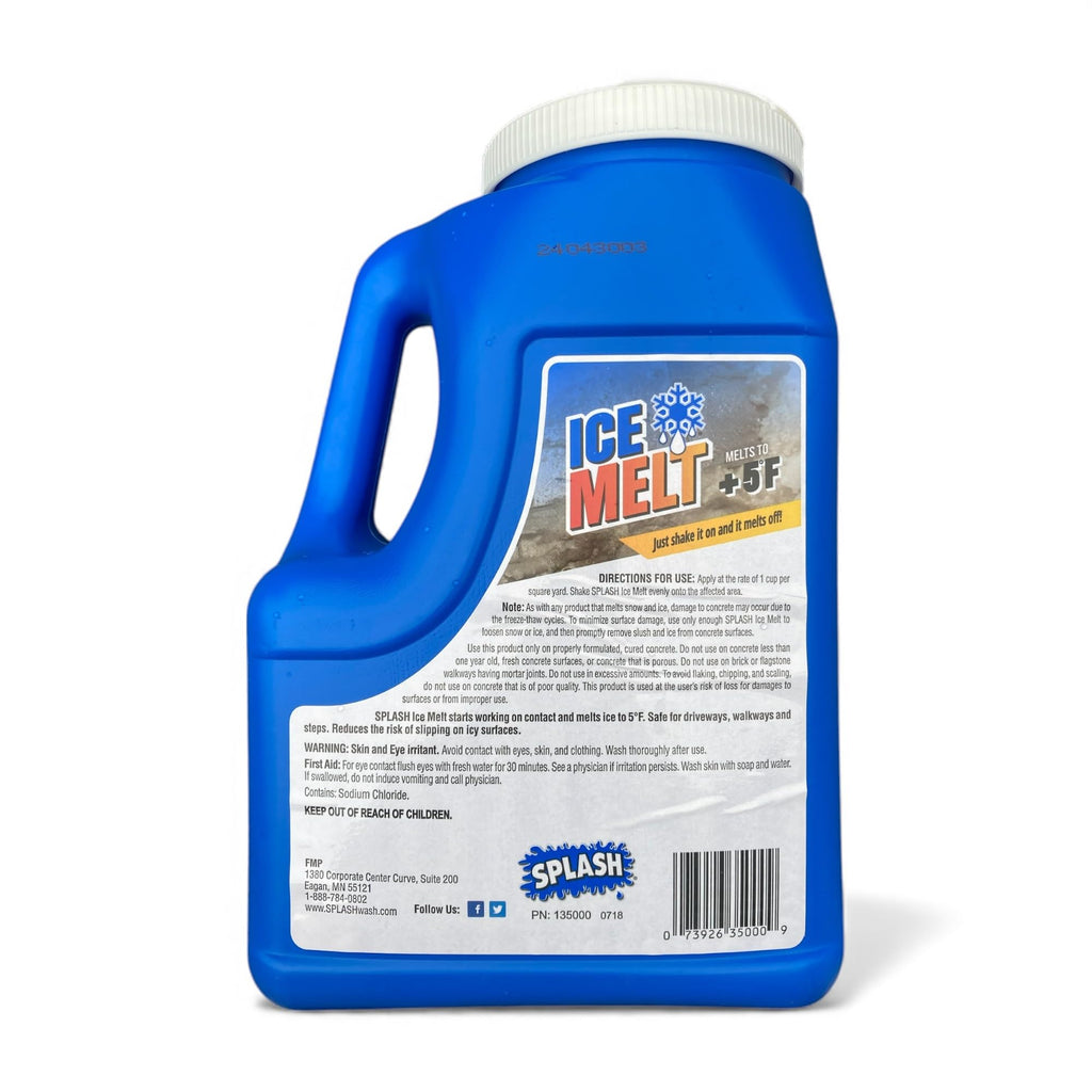 TriceOutdoors Splash Ice Melt – Sodium Chloride Blend | Rock Salt Ice Melt | Melts to +5°F | 12 lb Shaker Jug