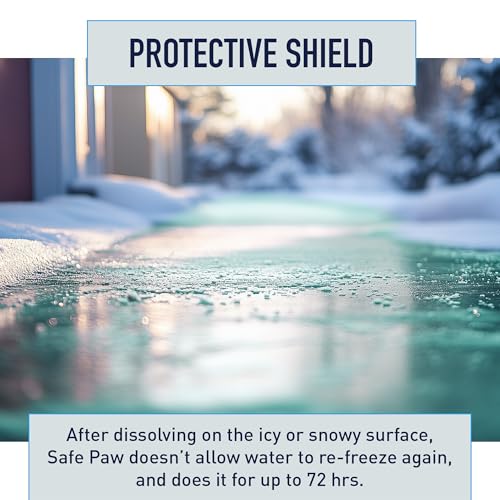 Safe Paw, Dog/Child/Plant Pet Safe Ice Melt with Traction Agent,100% Salt-Free/Chloride-Free, Non-Toxic, Fast Acting, Lasts 3X Longer