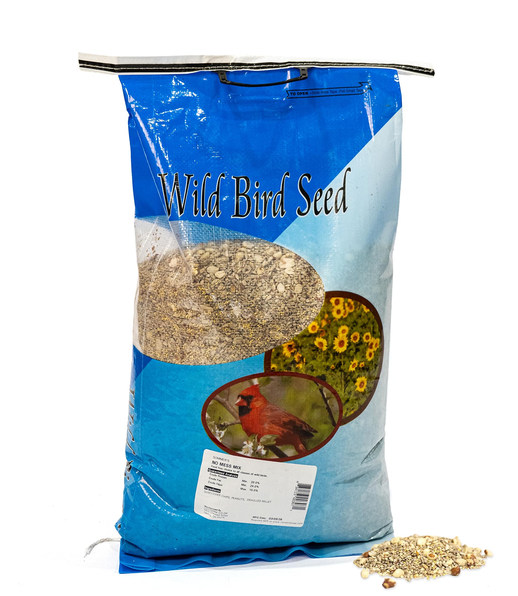 No Mess Wild Bird Seed – 50 lb Bulk Hull Free Sunflower & Peanut Bird Feeder Blend
