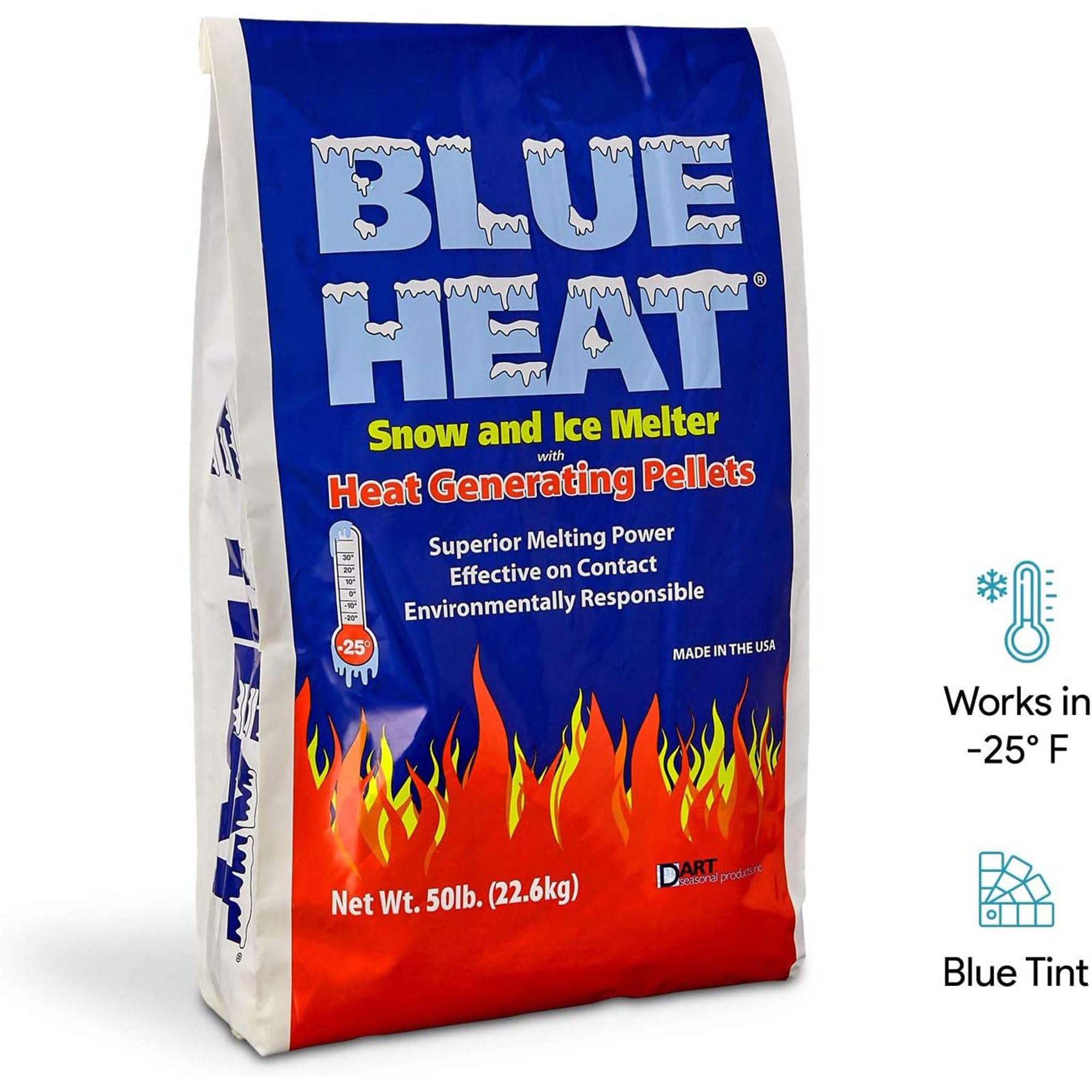 Blue Heat 5 Pack Ice Melt Pellets, Calcium Blend Deicer Snow Melter for Driveway, 20 Lb - Pet-Friendly Winter Relief with Magnesium, Calcium, and Sodium Formula, BH20
