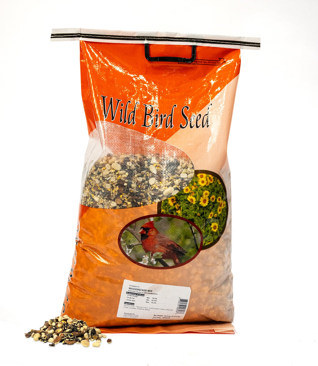 Woodpecker Bird Seed – 50 lb Bulk Nut & Sunflower Seed Blend