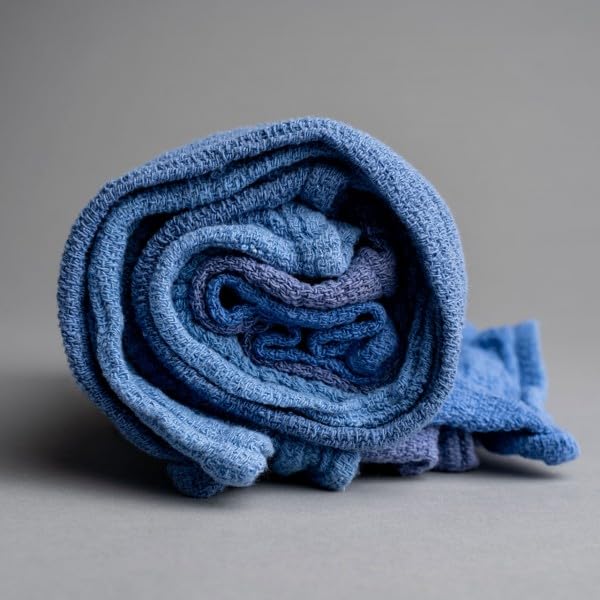 TriceEssentials Huck Towels – 25 lb Box (~225 Recycled Rags) | 16” x 24” 100% Cotton Cleaning Cloths | Super Absorbent, Low Lint Shop Towels for Windows, Car Detailing, Janitorial & Commercial Use