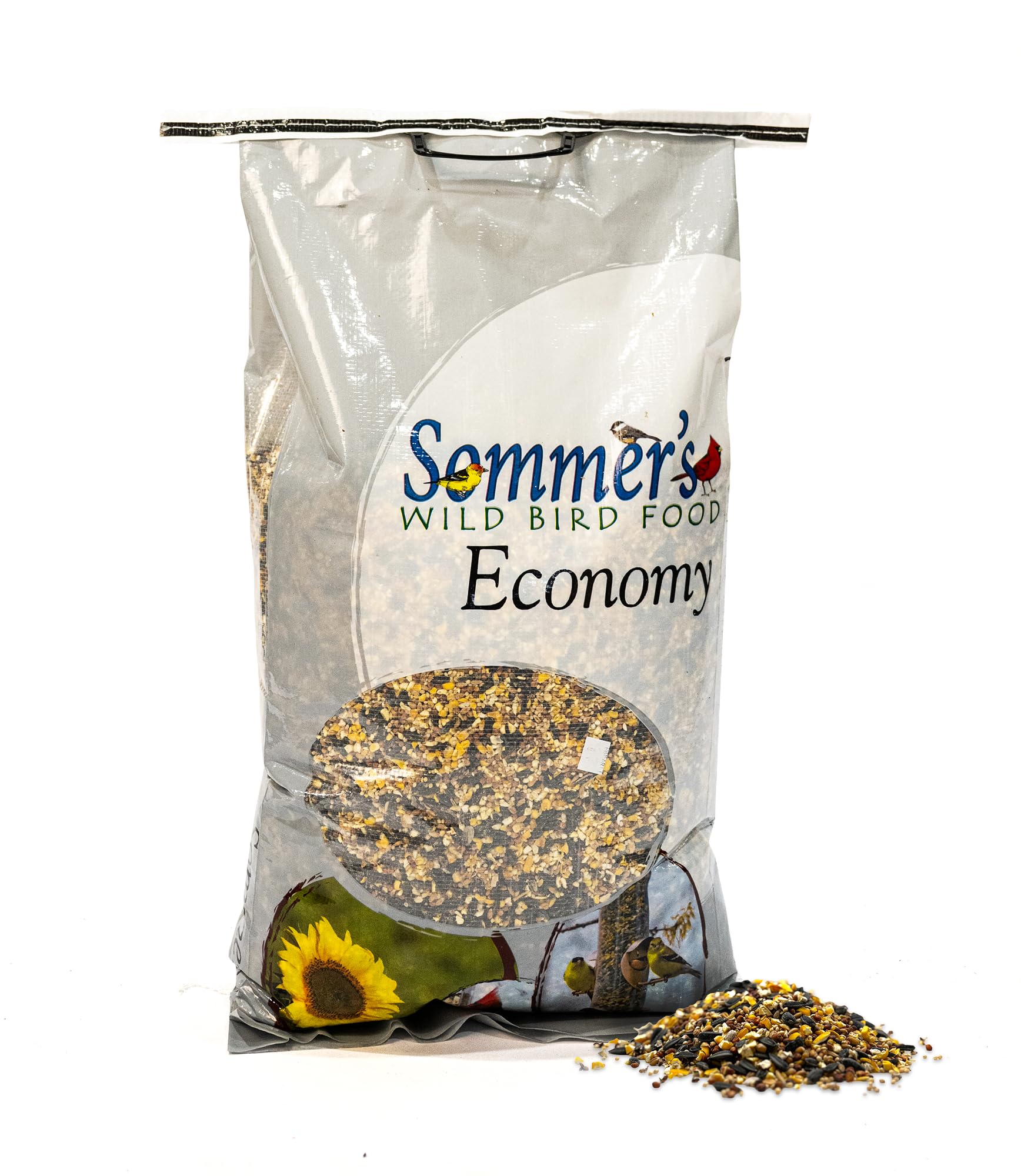 Economy Blend Wild Bird Seed – 50 lb Bulk Value Bird Feeder Mix with Sunflower Seeds, White Millet & Grains